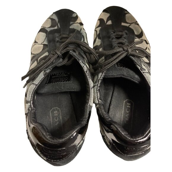 Coach Signature Katelyn Jacquard Logo Lace Up Sneakers black Women's Size 7 - Picture 7 of 9